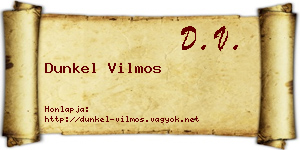 Dunkel Vilmos névjegykártya